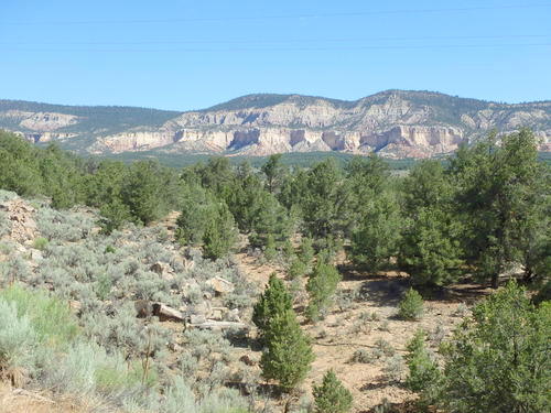 GDMBR: Heading west and looking at white rock (probably gypsum).